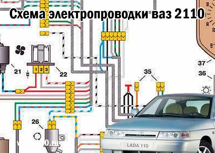 Проводка ваз 2110 16 клапанов схема Подробная схема электропроводки ваз 2110 с описанием элементов Система зажигания