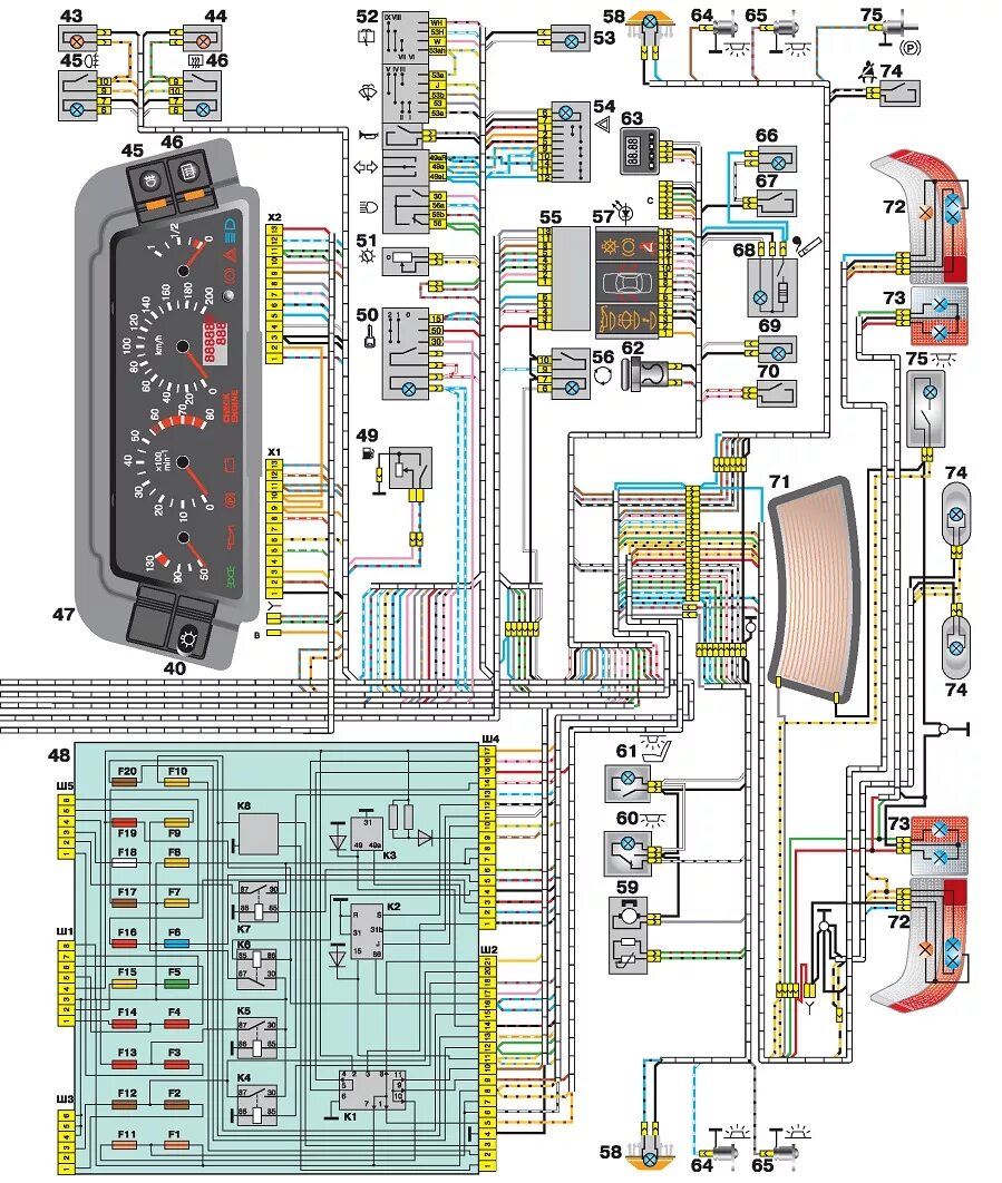 Проводка ваз 2112 схема 8 клапанов Лада ВАЗ-2110 (2111, 2112). Электросхемы