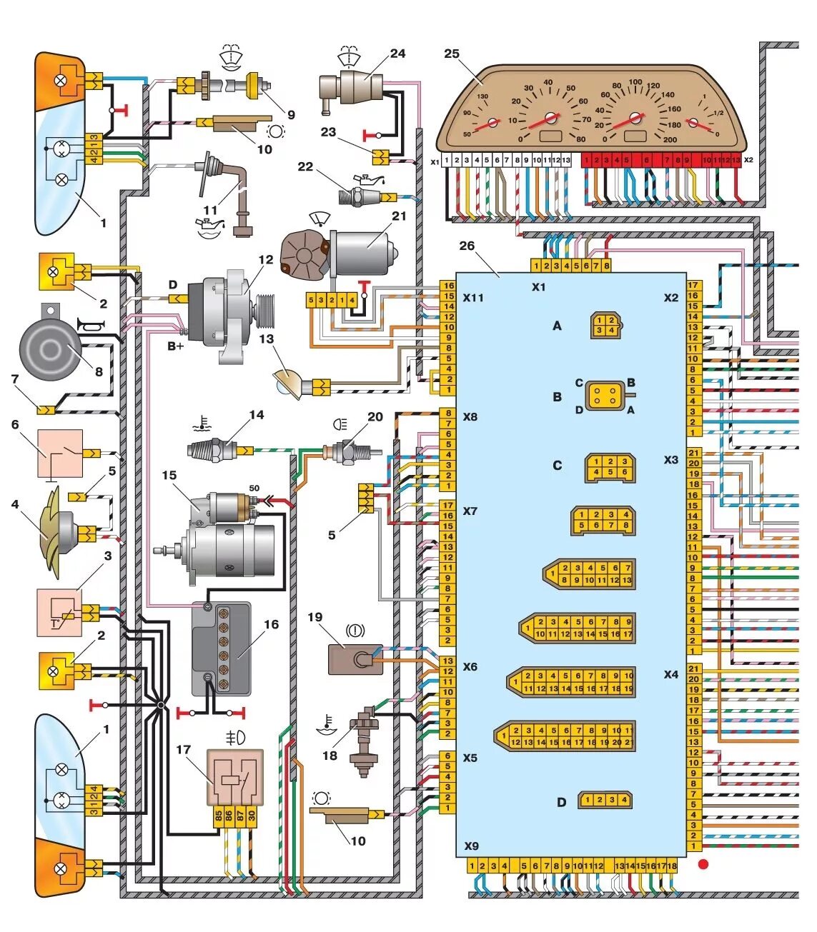 Проводка ваз 2114 схема с описанием Подкапотный свет на ВАЗ 2115/2114/2113 - DRIVE2