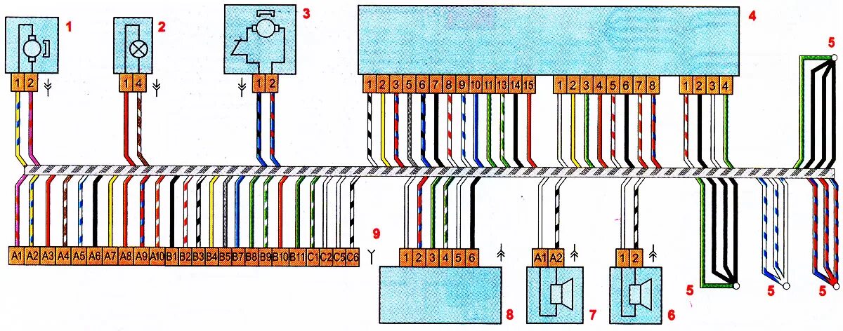 Проводка веста 1.6 схема Схема злучэнняў джгута правадоў пярэдніх левых дзвярэй (Лада Веста 1, 2015-2023,