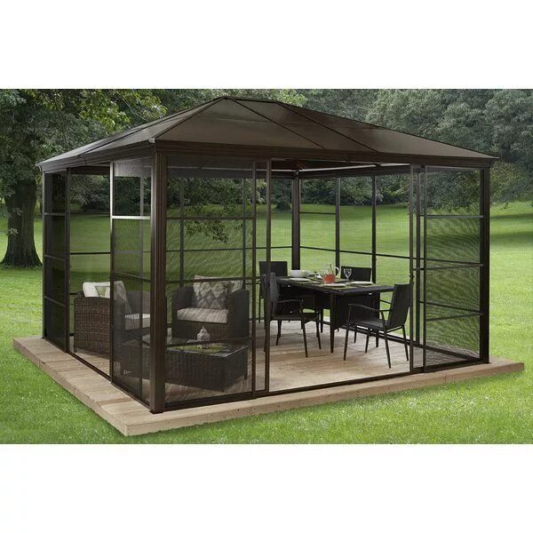 Прозрачные беседки фото You'll love the Castel Aluminum Patio Gazebo at Wayfair - Great Deals on all Out