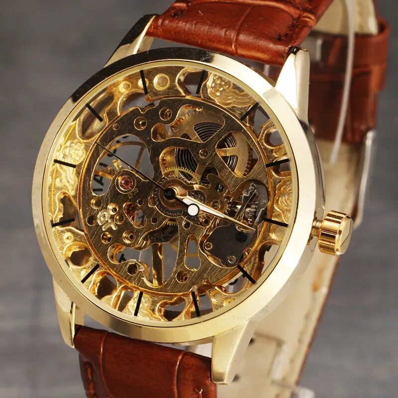 Прозрачные часы фото SEWOR Brand Skeleton Mechanical Watch Men Luxury Men's Dress Reloj Hombre Casual