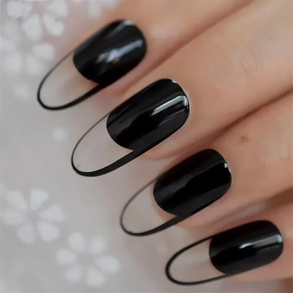 Прозрачные черные ногти маникюр 110 Best Oval Nails ideas oval nails, nails, nail store