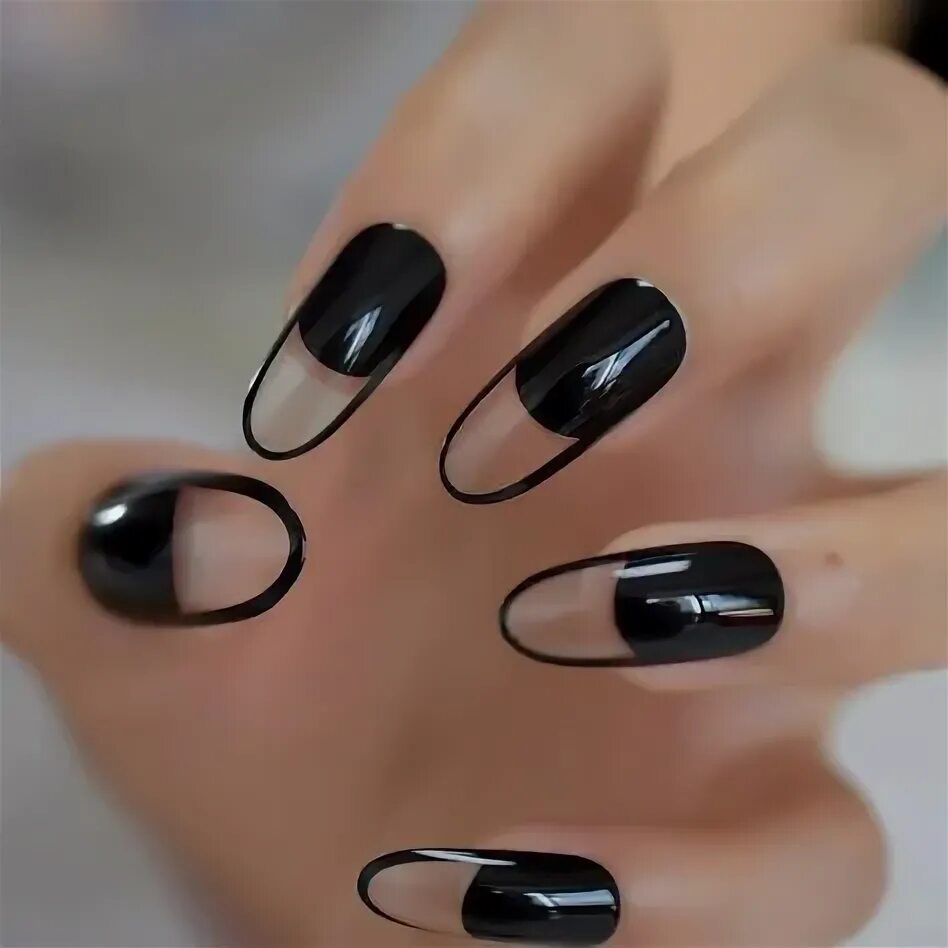 Прозрачные черные ногти маникюр 110 Best Oval Nails ideas oval nails, nails, nail store