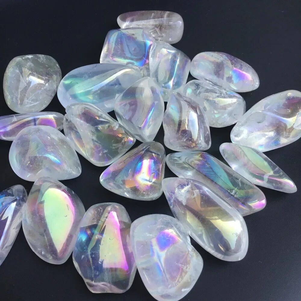 Прозрачные камни фото Natural rainbow angel aura quartz crystals tumbled stones Stones - AliExpress