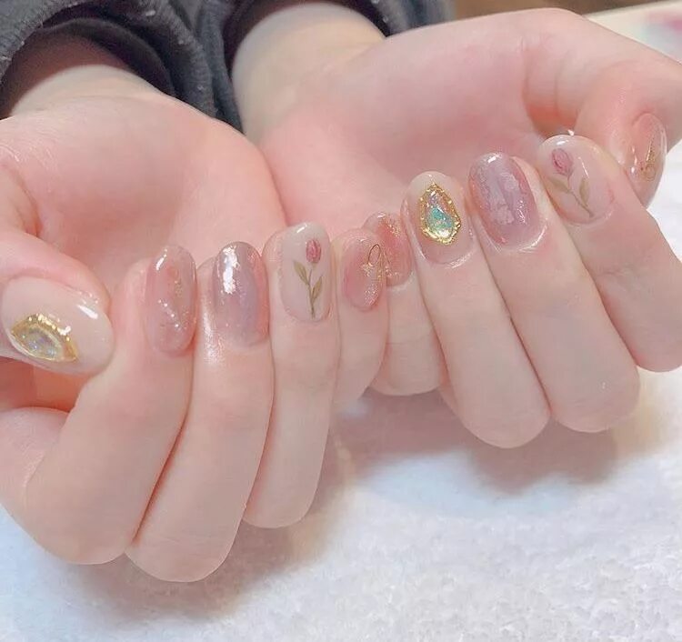 Прозрачные ногти короткие фото Pin on 네일 Kawaii nails, Cute nails, Swag nails