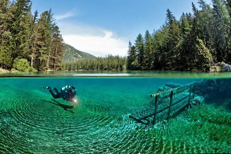 Прозрачные озера фото SPLITS on Behance Underwater park, Green lake austria, Green lake