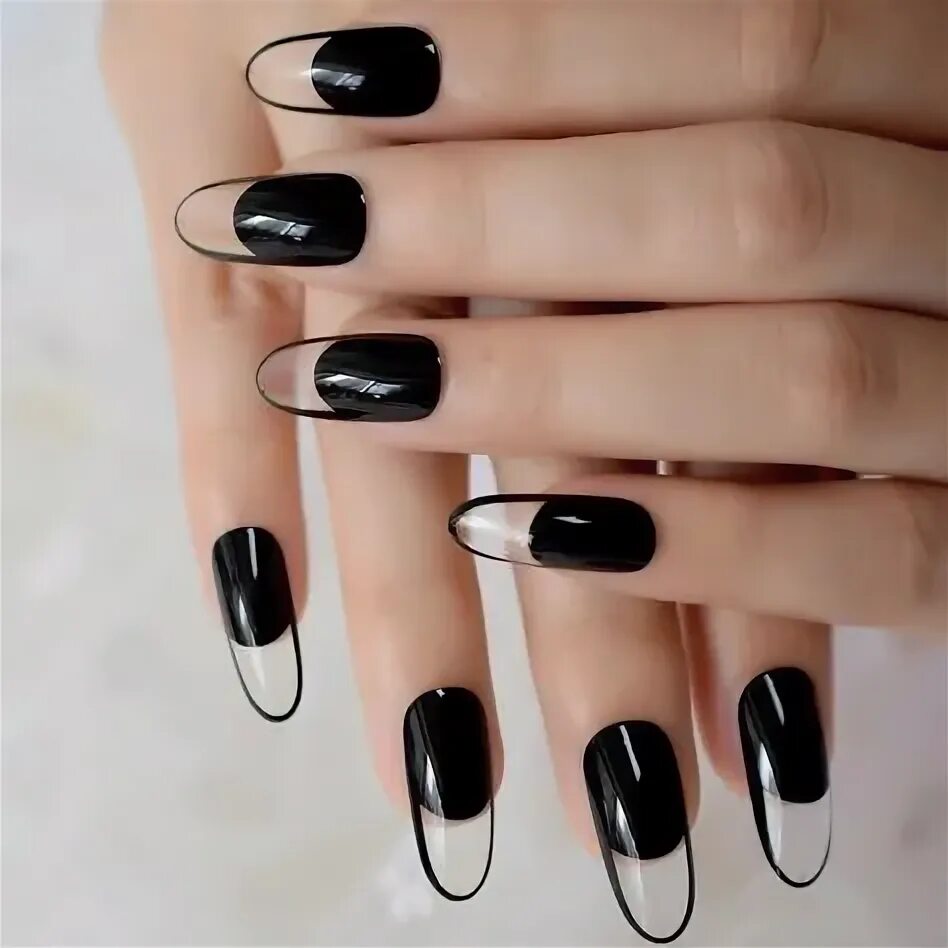 Прозрачный черный маникюр 110 Best Oval Nails ideas oval nails, nails, nail store