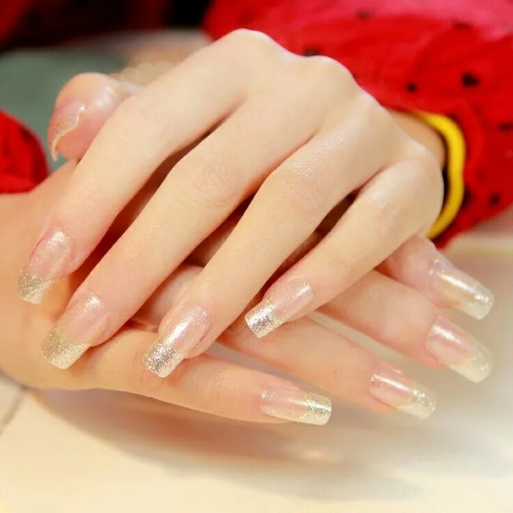 Прозрачный маникюр фото Shine bright like a diamond Manicura de uñas, Manicura, Uñas decoradas transpare