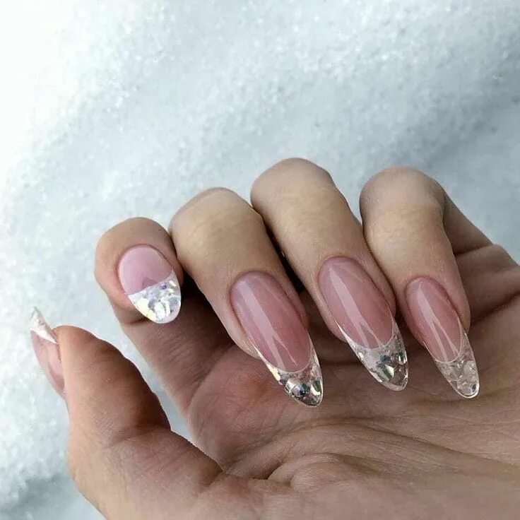 Прозрачный маникюр френч фото Pin by Ryzhkova-nastasya on Идеи для ногтей Stylish nails art, Pretty nails, Nai