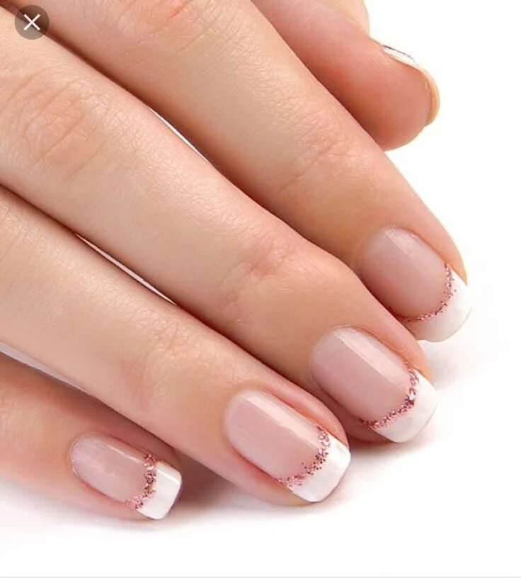 Прозрачный маникюр френч фото Pin by Tamara Vanessa on Uñas para mi Glitter french manicure, French manicure n