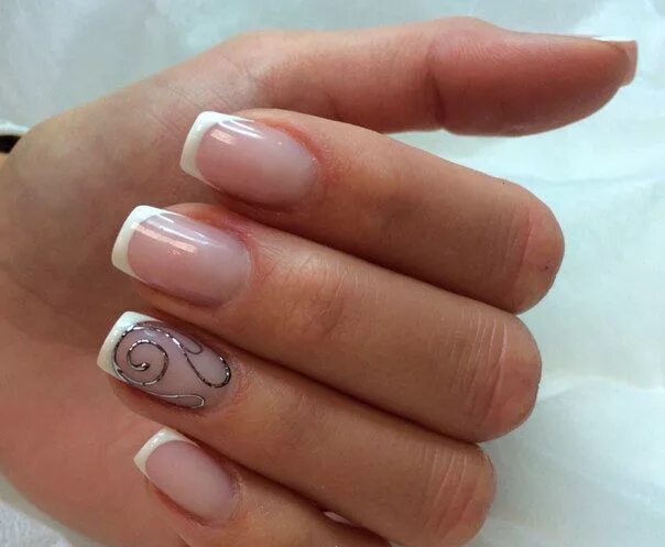 Прозрачный маникюр с белым френчем Nail Art #112 - Best Nail Art Designs Gallery BestArtNails.com French nails, Man