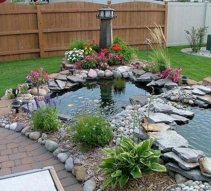 Пруд на даче фото 70+ AWESOME BACKYARD POND AND WATER FEATURE LANDSCAPING DESIGN IDEAS - Page 27 o