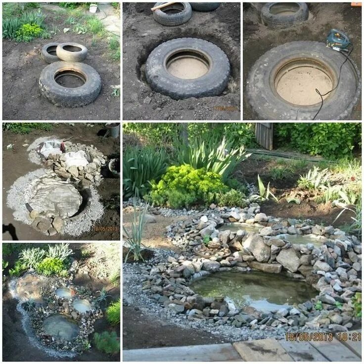 Пруд на даче своими руками пошагово Oczko wodne - zrób to sam! Diy pond, Diy water feature, Diy garden