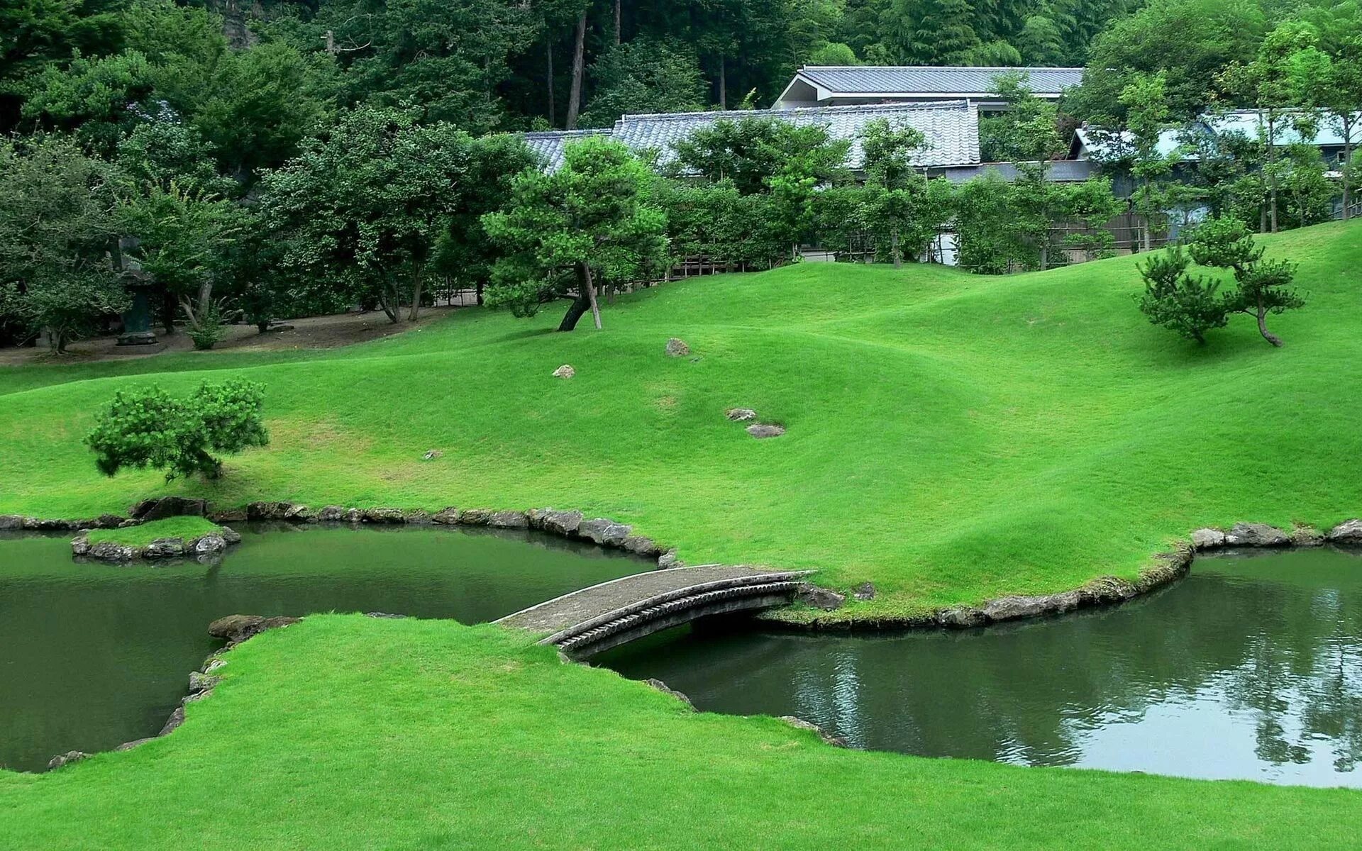 Пруд сад фото обои для рабочего стола японский пруд на телефон № 1316803 Japanese garden lands