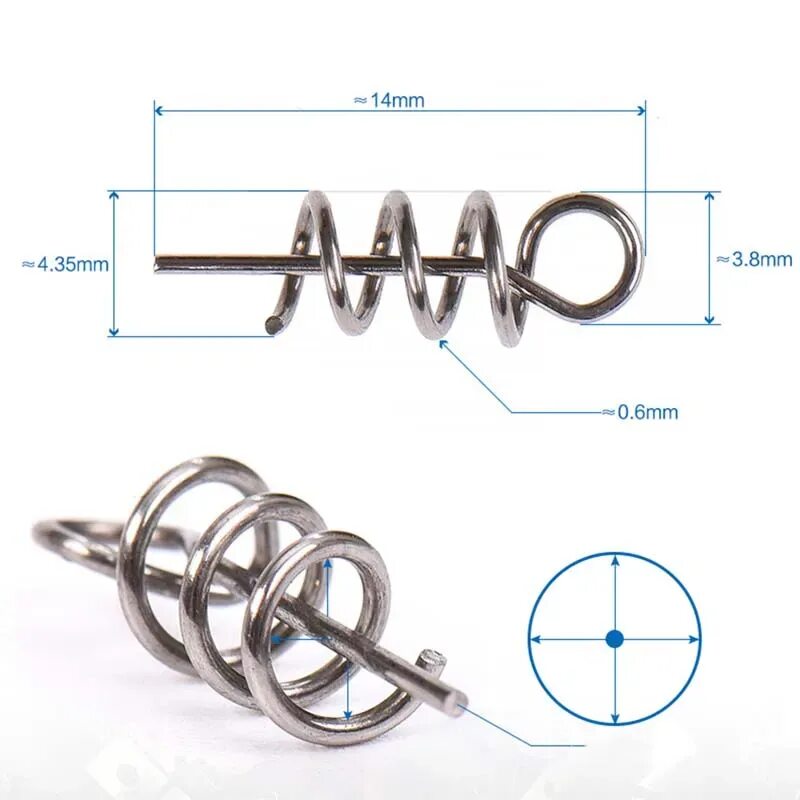 Пружинки для силиконовых приманок своими руками видео 50 штук пакет Fising приманка 1 см рыболовная булавка спиральная рыболовная прим