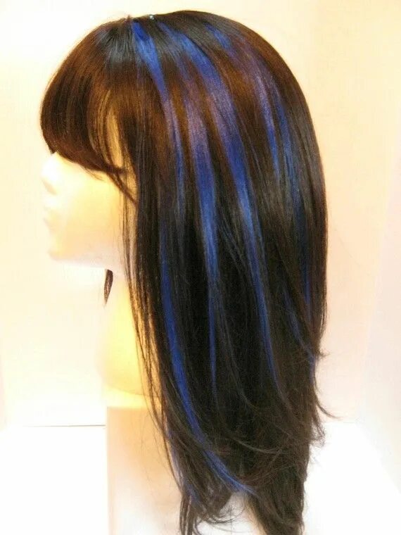 Пряди на коричневые волосы фото This item is unavailable Etsy Blue hair highlights, Hair streaks, Blue hair