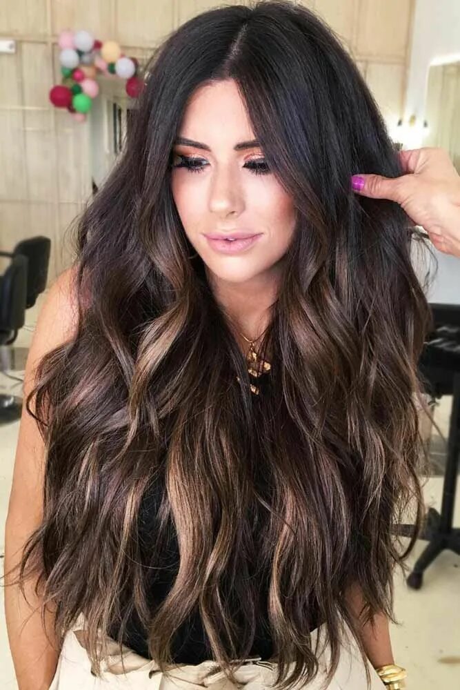 Пряди на темных волосах фото спереди Best Hairstyles & Haircuts for Women in 2017 / 2018 : Subtle Fall Balayage #brun