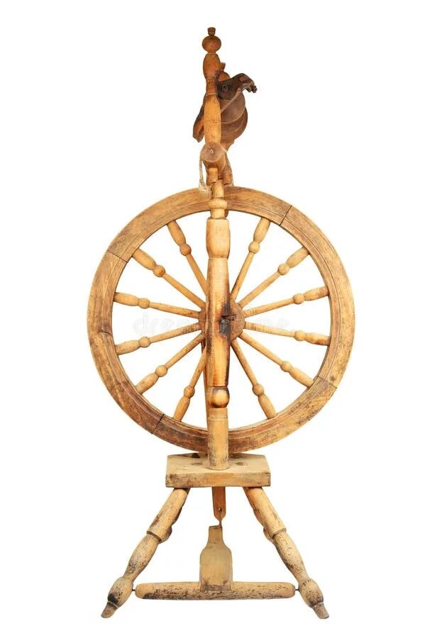 Прялка деревянная с колесом фото Wooden spinning wheel stock photo. Image of mechanical - 103572250