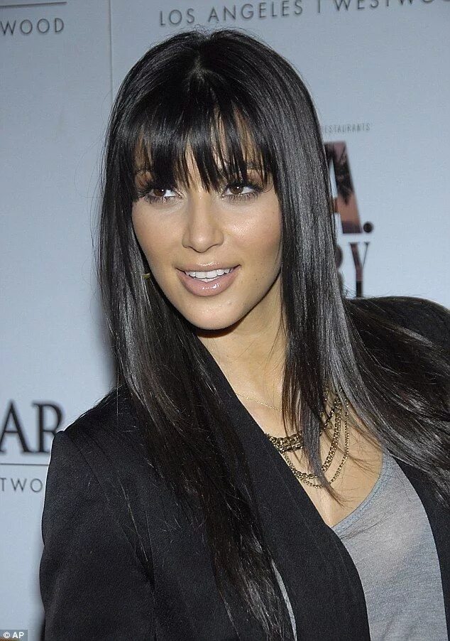 Прямая длинная челка фото From black to blonde: We chart Kim Kardashian's hair-volution Kim kardashian hai