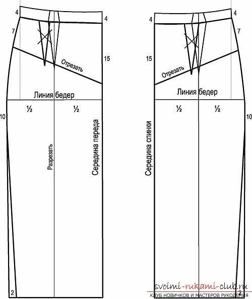 Прямая классическая юбка выкройка Быстро делаем юбку с кокеткой своими руками, с использованием подручных материал