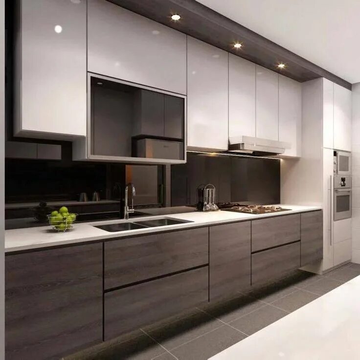 Прямая кухня дизайн интерьер Latest kitchen designs, Kitchen cabinet design, Kitchen interior design modern