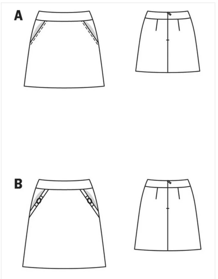 Прямая мини юбка выкройка Burda 2/2010 #104