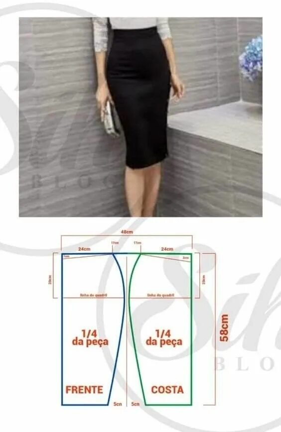 Прямая юбка без выкройки Pin by ofe Elizabethcc on moldes de vestidos Pencil skirt pattern, Trendy sewing