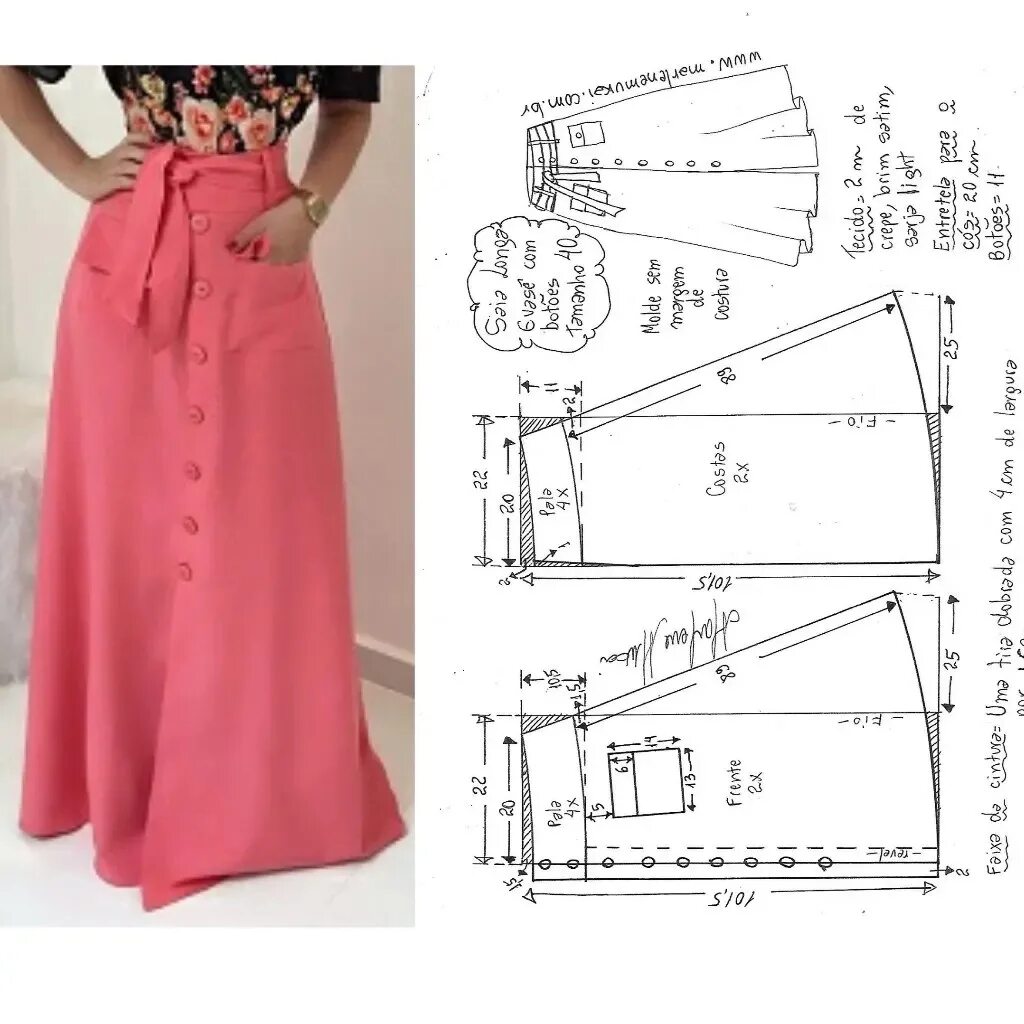 Прямая юбка макси выкройка Cut out skirts =================================================================