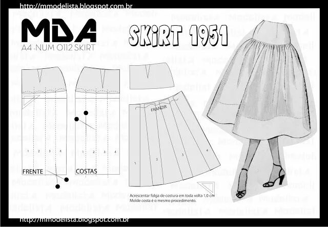 Прямая юбка на кокетке выкройка A3 NUM 0112 SKIRT Skirt patterns sewing, Clothes sewing patterns, Vintage sewing