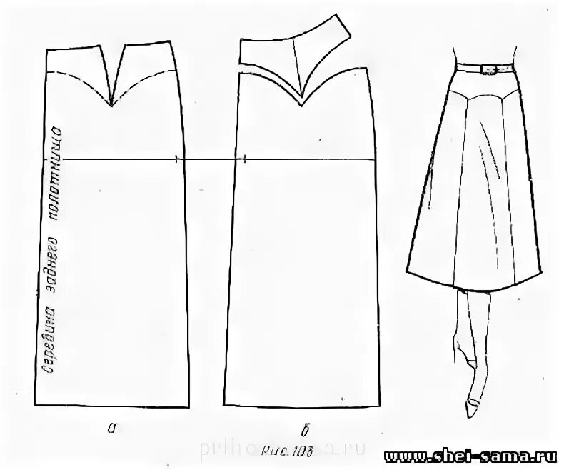 Прямая юбка на кокетке выкройка Проверочная работа "Обработка юбки "годе