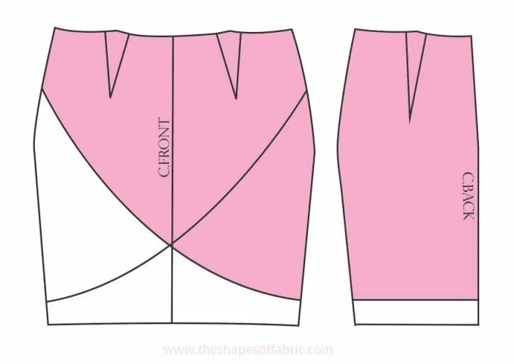 Прямая юбка с запахом выкройка Learn pencil skirt pattern alterations - The Shapes of Fabric Pencil skirt patte