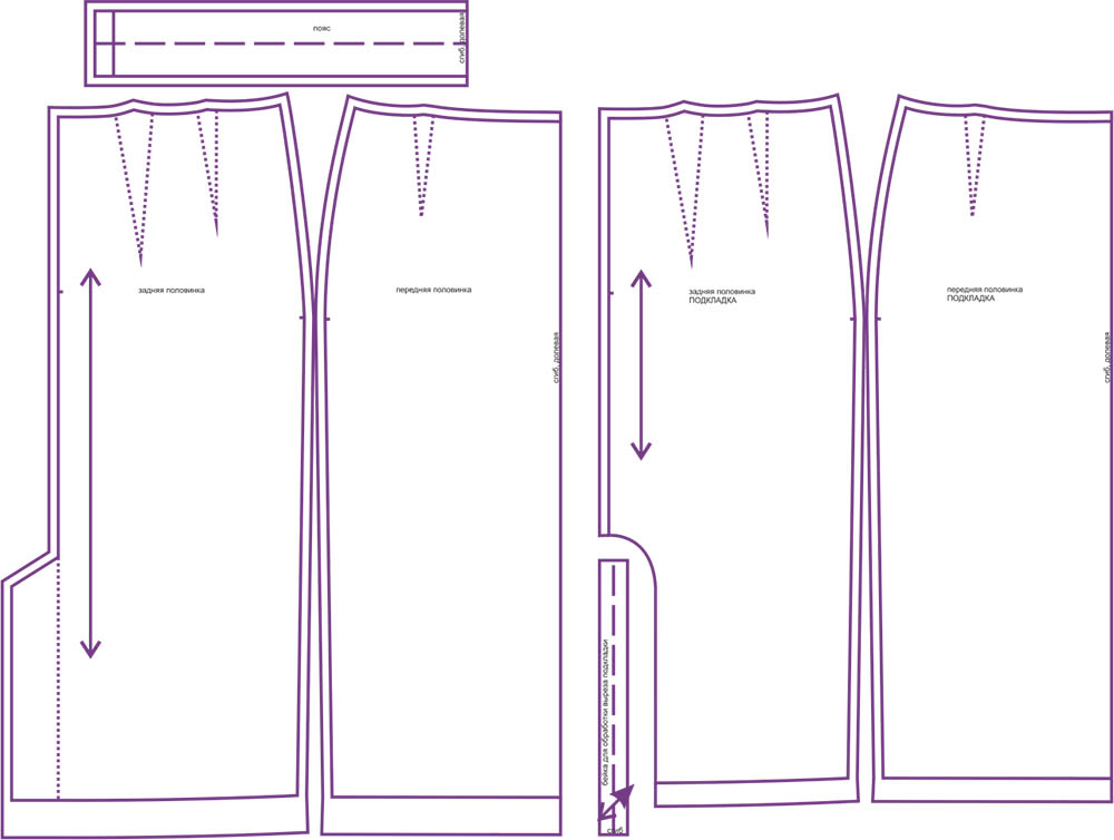 Прямая юбка со шлицей выкройка Выкройка юбки Стелла109