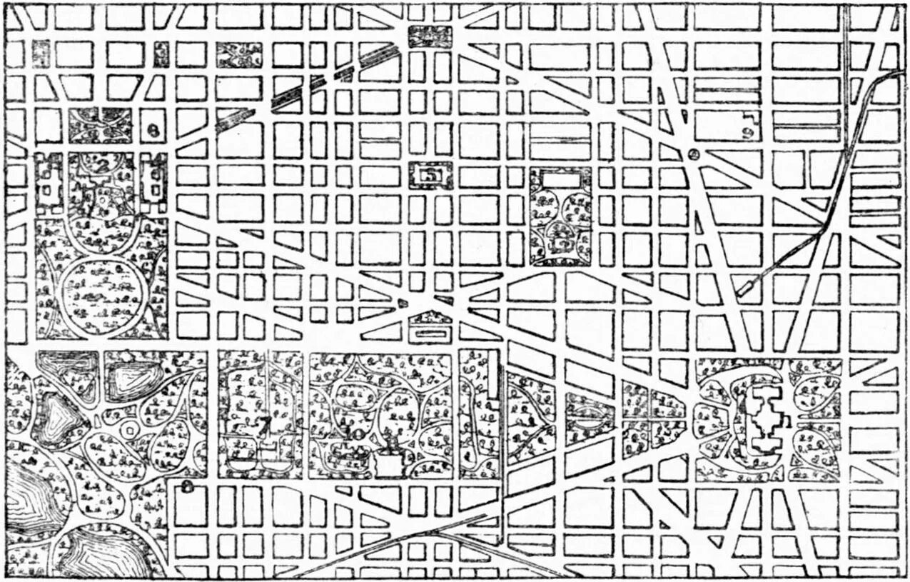 Прямоугольная планировка города примеры File:EB9 Washington (city) - plan - central portion.jpg - Wikipedia