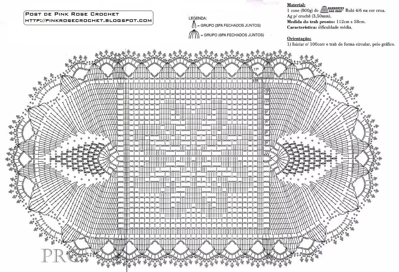 Прямоугольная салфетка крючком со схемами цельновязаная Luty Artes Crochet: Tapetes em crochê + Gráficos. Tapete de croche quadrado, Gra