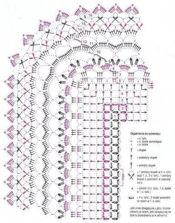 Прямоугольная салфетка крючком со схемами цельновязаная � � � � #16 - tsioy - ergoxeiro Узоры для кружевных салфеток, Связаные крючком о