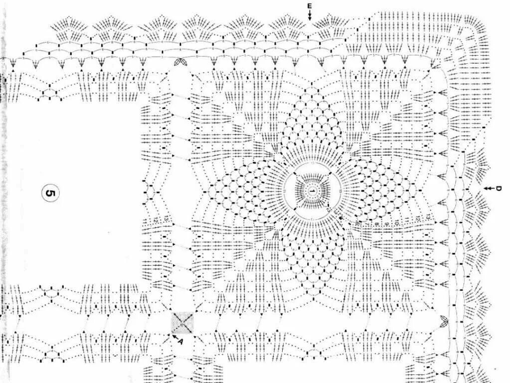 Прямоугольная скатерть крючком со схемами Вязание и не только.Новичкам и мастерам. - СХЕМЫ МОТИВОВ. № 9 OK.RU Квадратные у