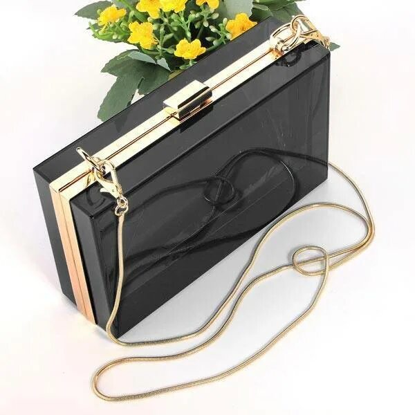 Прямоугольная сумочка Rectangle Metal Frame Box Purses for DIY Handbags Evening Bag Clutch - Telegraph