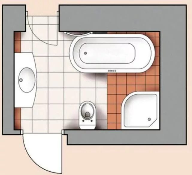 Прямоугольная ванная комната планировка Планировка ванной комнаты с ванной и душевой кабиной - 12 лучших решений