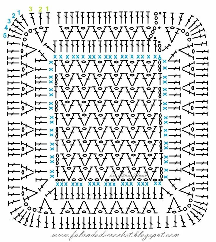 Прямоугольник крючком схема Pin em MANTAS