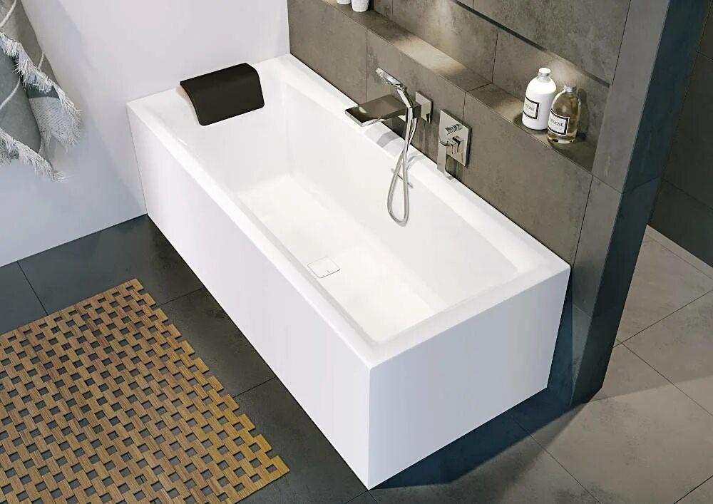 Прямоугольные ванны фото Акриловая ванна Riho Bathtubs B100030005 Still square elite R 170x75 pulg&play -