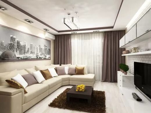 Прямоугольный зал дизайн фото Гостиная "Молочный шоколад". Гостиная Living room designs, Apartment decor, Home