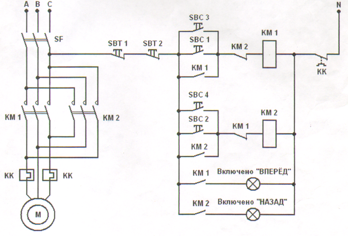 Прямой пуск асинхронного двигателя схема подключения Схема пуска асинхронного электродвигателя