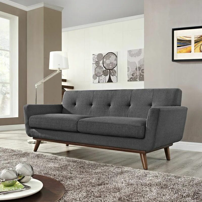 Прямые диваны в интерьере фото Johnston Tufted Upholstered Sofa ($759) allmodern Sofa design, Latest sofa desig