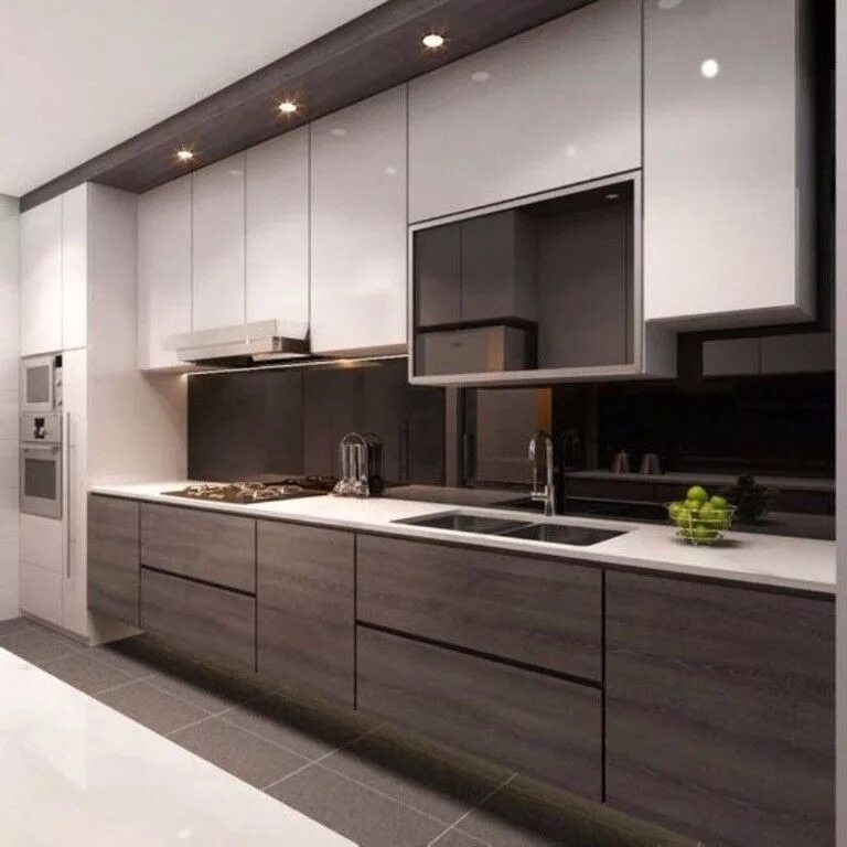 Прямые кухни фото в интерьере современные 52+ Stunning Modern Kitchen Cabinets Ideas Latest kitchen designs, Kitchen cabin