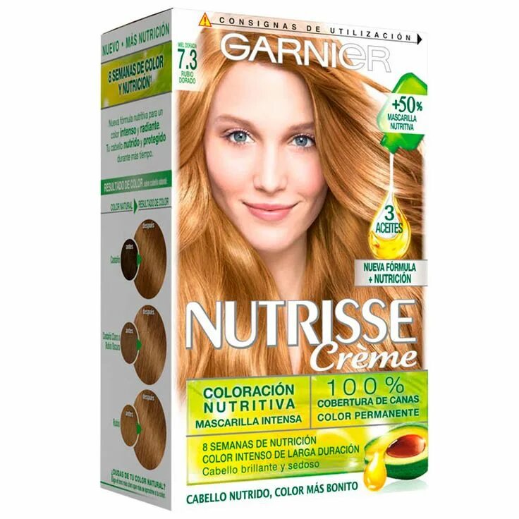 Пшеничный цвет волос фото краски Garnier - Coloración Capilar Nutrisse Nutrisse Rubio, Largo del cabello, Garnier