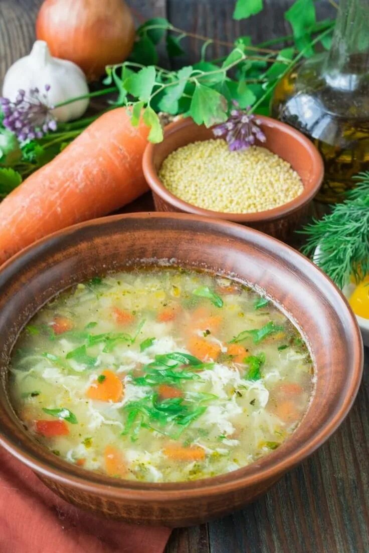 Пшенный суп рецепт с фото Soup with Millet and Egg Recipe Recipes, Soup, Soup recipes