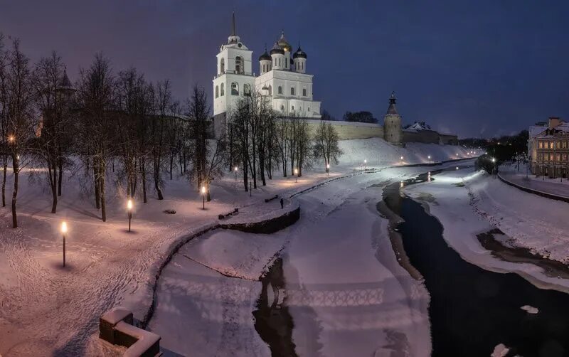 Псков зимой фото Фотография фотографа Александр Кудинов - Псков вечерний Фотографии, Россия