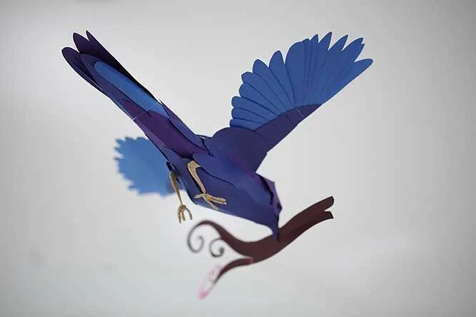 Птичка из бумаги фото Andy Singleton paper bird 2 From Design Soak Animales de papel, Esculturas de pa