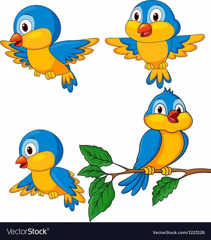 Птички для оформления группы в детском саду Cute bird cartoon vector image on VectorStock Cartoon birds, Funny birds, Cartoo